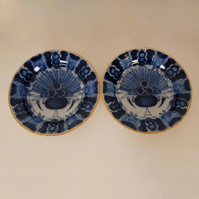 Antique Delft Plate Delftware Blue and White Neoclassical Collectors Cabinet Plate Dish For Sale - Image 11 of 13