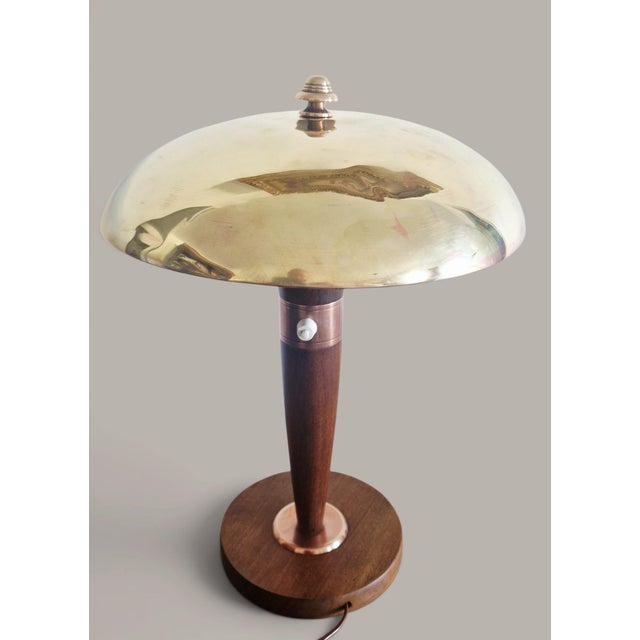 Art Deco Articulated Lamp in Mahogany and Brass, 1930 For Sale - Image 11 of 18