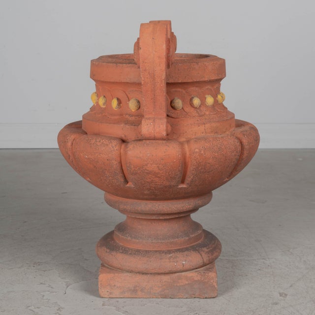Terra Cotta 19th Century French Terracotta Garden Urn by Perrusson For Sale - Image 8 of 11