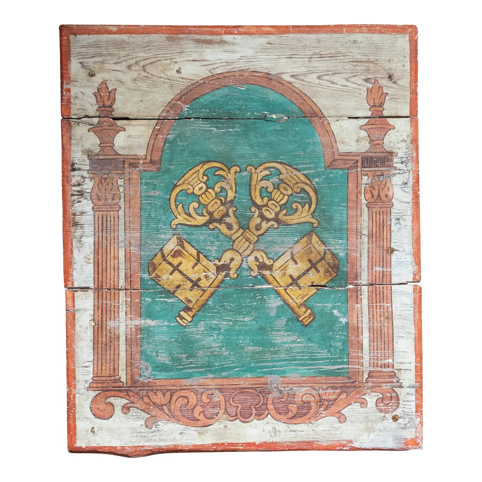 18th Century Italian Polychrome Painted Banking Bank Trade Sign With ...