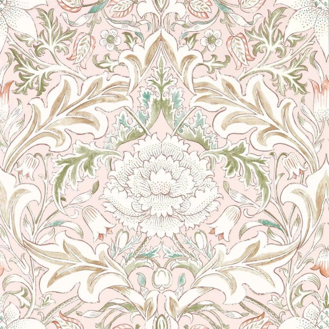 Morris & Co Simply Severn Wallpaper in Cochineal/Willow - a Sample For Sale