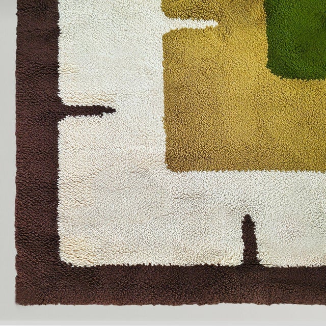 Space Age Geometric Rug in Wool, Italy, 1970s For Sale - Image 11 of 14