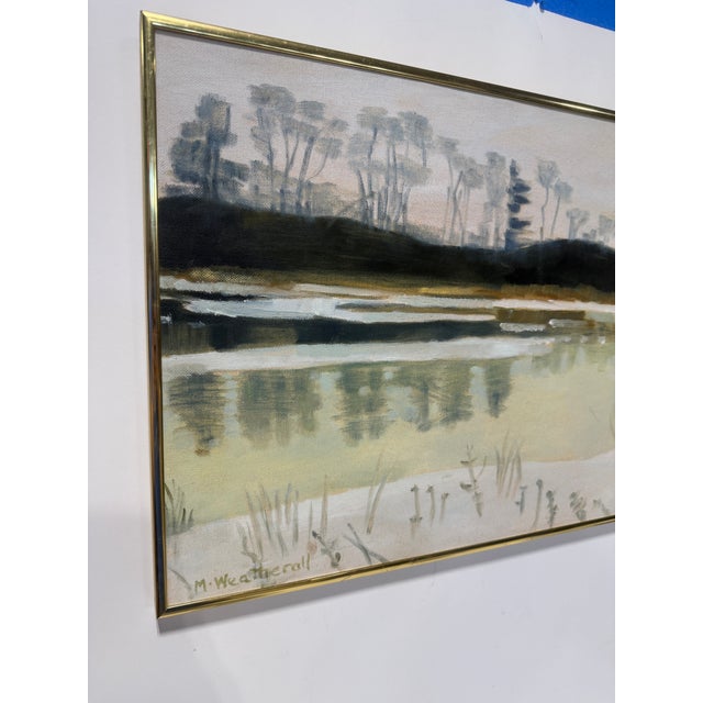 Mary Pennington Weatherall (American, 1930–2018) Winter, Ipswich River, Oil For Sale - Image 4 of 8