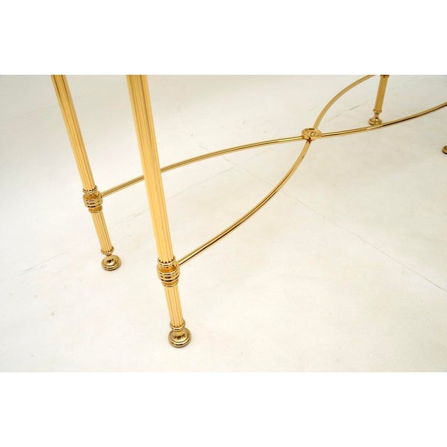 Vintage French Brass and Marble Console Table, 1970s For Sale - Image 9 of 11