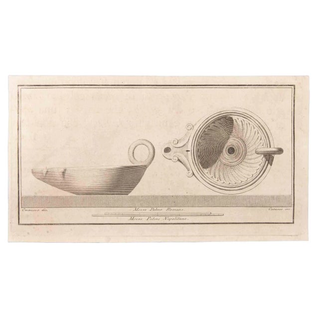 Aniello Cataneo, Oil Light, Etching, 18th Century For Sale