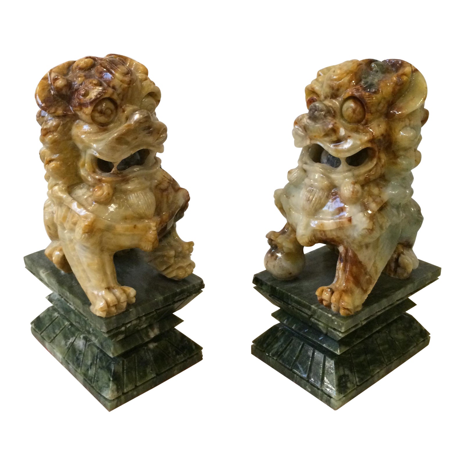 Carved Marble Foo Dogs A Pair Chairish
