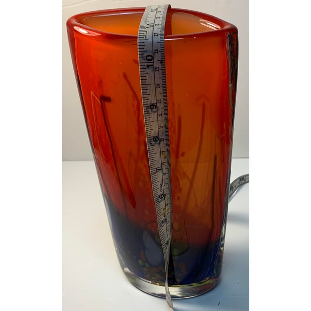 Czech Multicolor Elliptical Signed Art Glass Vase Chairish