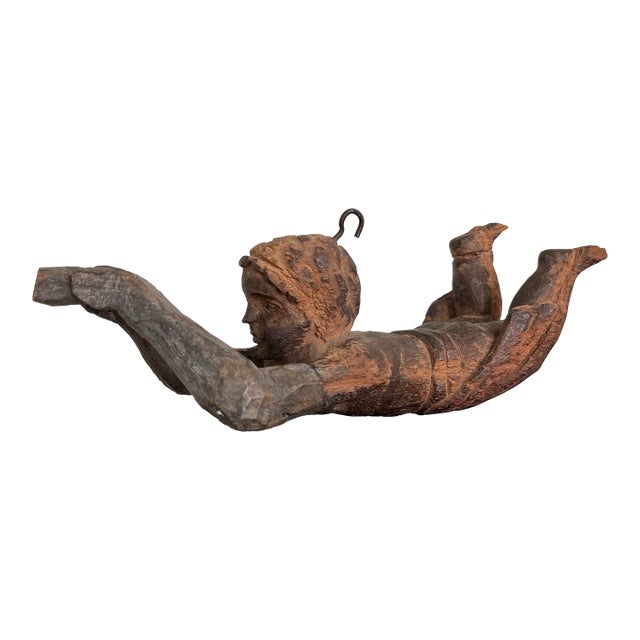 Antique French Hand-Carved Altar Cherub For Sale