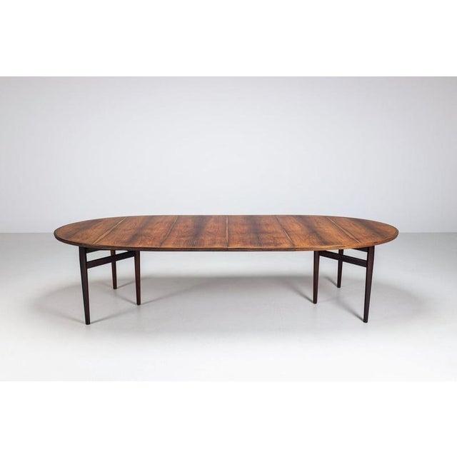 1960s Oval Model 212 Dining Table in Rosewood attributed to Arne Vodder for Sibast, Denmark, 1960s For Sale - Image 5 of 15