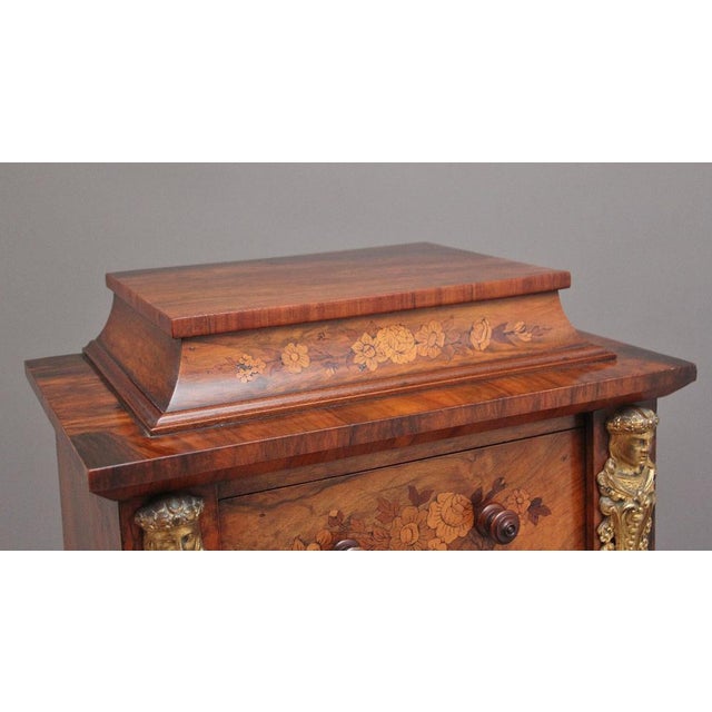 Antique Wellington Chest in Walnut and Marquetry, 1860 For Sale - Image 12 of 17