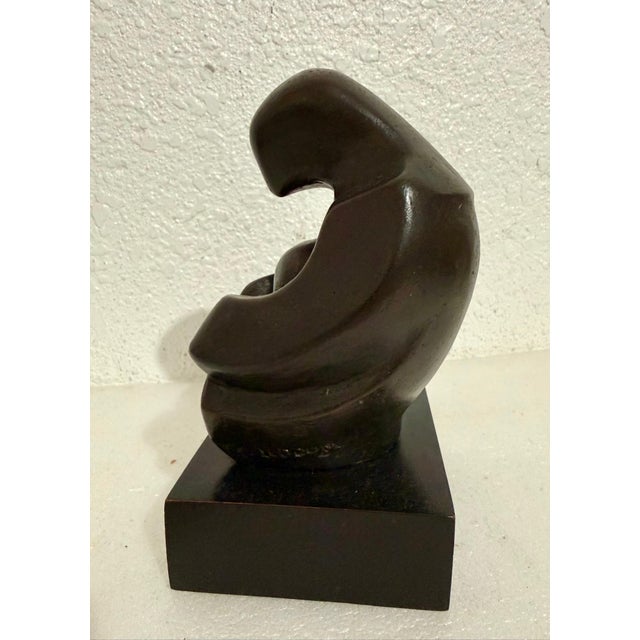 Zvi Aldouby, Modernist Israeli Bronze Sculpture Abstract Mother & Child Zvi Yehuda Aldouby For Sale - Image 11 of 17