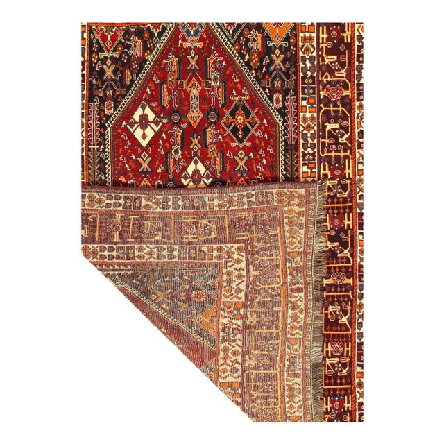1960s Pasargad Rust Persian Antique Qashaie For Sale - Image 4 of 6