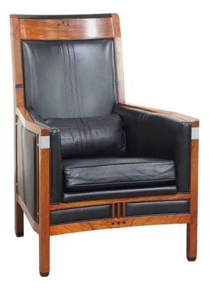 Vintage Art Deco Black Cowhide and Wooden Chair by Schuitema