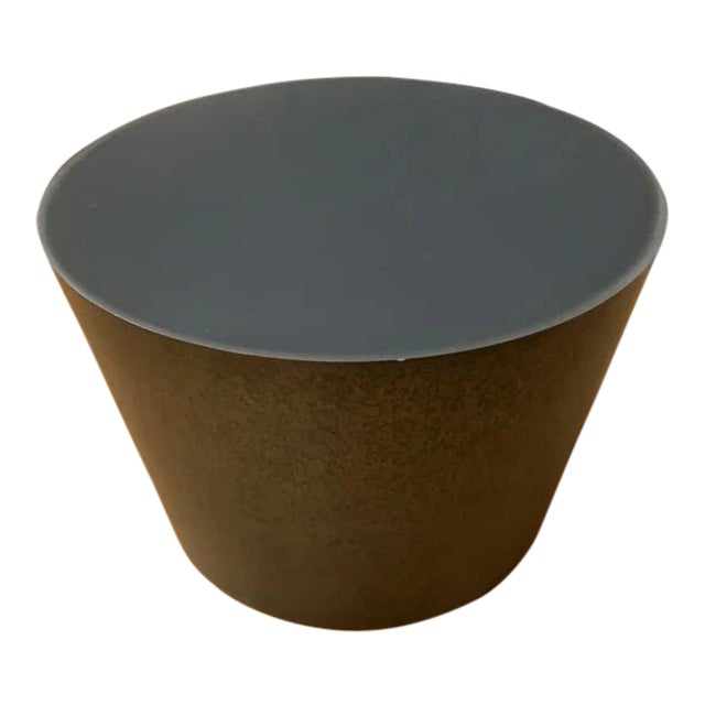 Vintage Modern Round Drum Side or Coffee Table For Sale