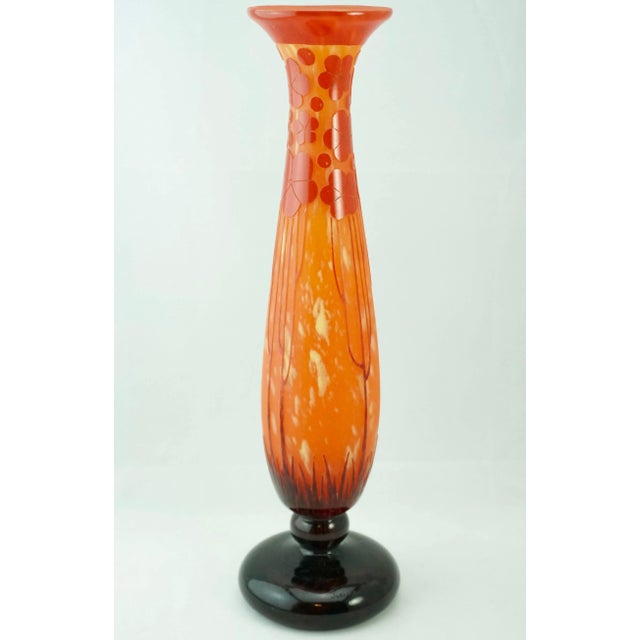 This French Art Deco cameo glass vase was created by Charles Schneider (1881–1958) for his Le Verre Francais line. The...