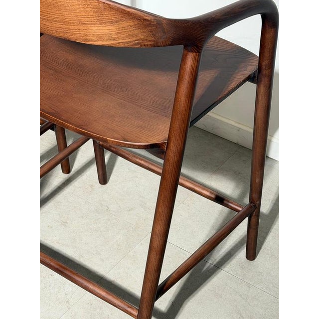 Kobe Bar Chair in Walnut Finish For Sale - Image 11 of 13