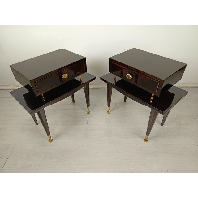 Wood Vintage Bedside Tables, 1970s, Set of 2 For Sale - Image 7 of 18