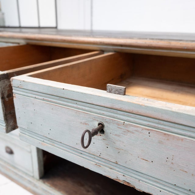 Antique French Wooden Counter, 1900 For Sale - Image 6 of 12