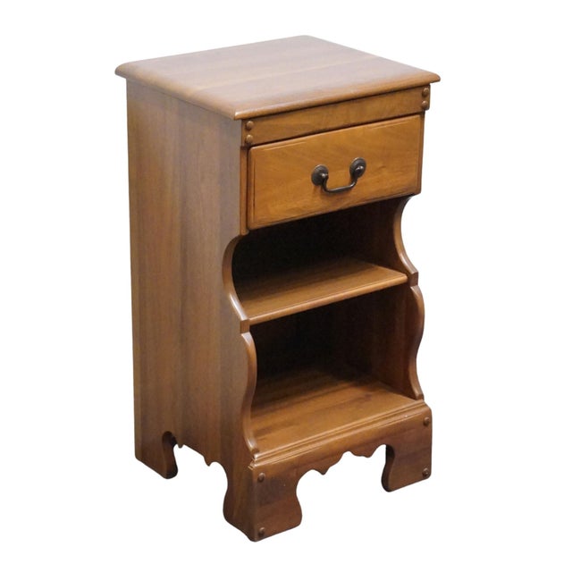 ABERNATHY FURNITURE Co. Solid Hard Rock Maple Early American 16" Open Cabinet Nightstand 28" High 16" Wide 13" Deep We...