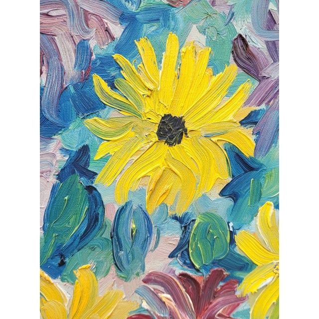 Painting "The Dahlias" Bouquet, F. Rolland (1920-2004) Oil on canvas, signed and dated lower left. Canvas dimensions: 92 x...