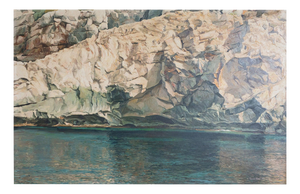 Ferran Martí, Rocky Coastline & Shimmering Water, Oil on Canvas