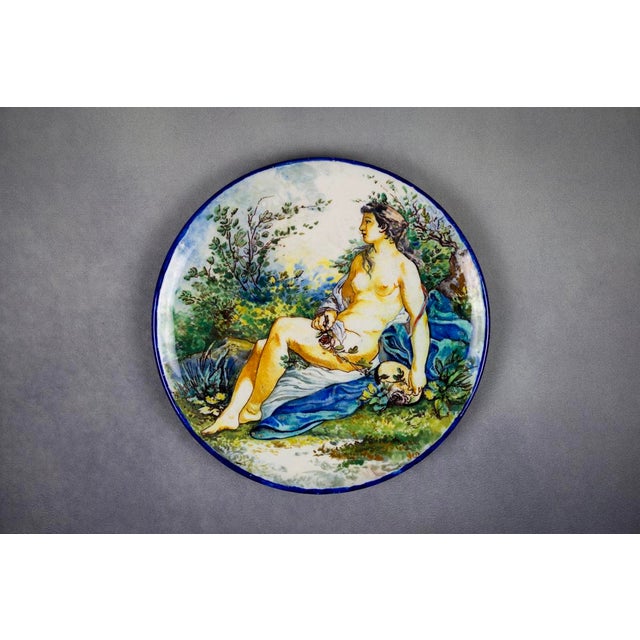 19th Century Earthenware Display Stand with Marble Effect Reverse by François Laurin and Ernest Chaplet for Bourg-La-Reine...