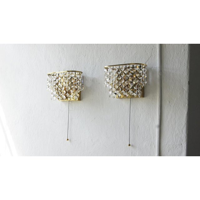Crystal Glass Wall Lamps from Palwa, Set of 2 For Sale - Image 5 of 7