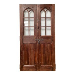 French Door Panels With Arch Top 14 Panes of Glass Set Size 87 X 46