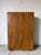 1970’s Vintage John Widdicomb Campaign Burled Wood Highboy Dresser on Casters With Recessed Brass Hardware For Sale - Image 9 of 13
