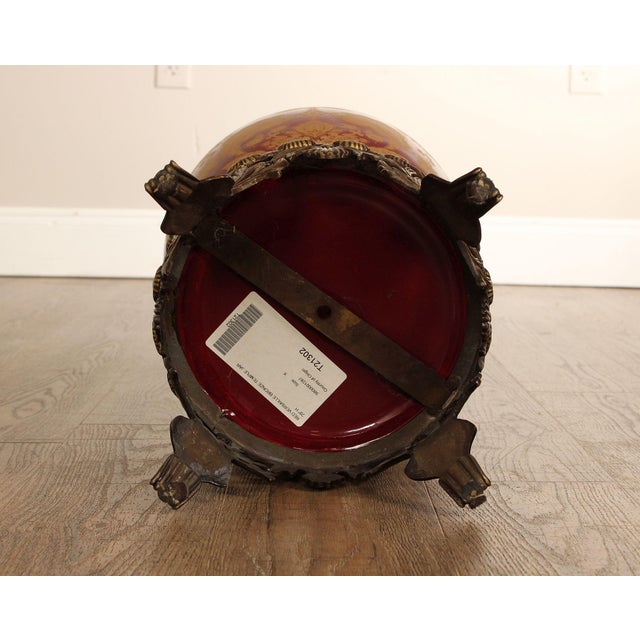 Red Versaille Porcelain And Bronze Temple Jar Vase For Sale - Image 9 of 12
