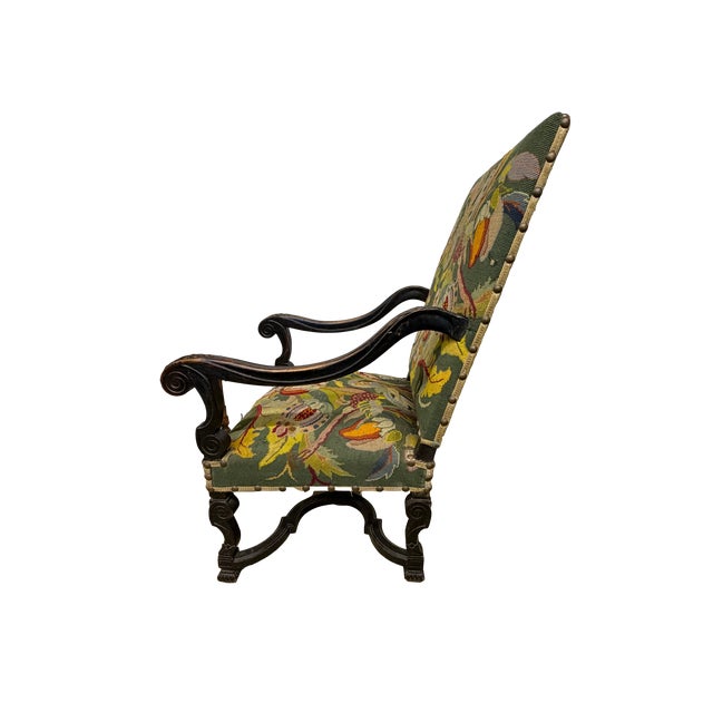 Late 18th Century 18th C. French Baroque Needlepoint Armchairs - A Pair For Sale - Image 5 of 15