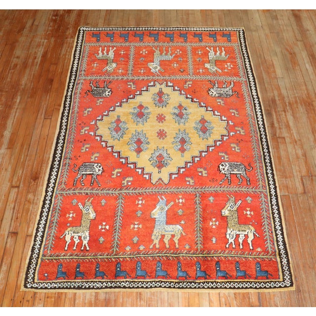 Vintage Zabihi Collection Horse Moroccan Rug - 5'1" x 8'1" For Sale - Image 10 of 10