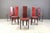 Vintage Italian Red Leather High Back Dining Chairs, 1980s, Set of 6 For Sale - Image 4 of 13