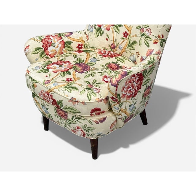 Ernst Schwadron Style, Mahogany, Fabric, Organic Lounge Chairs, Usa, 1960s For Sale In New York - Image 6 of 11