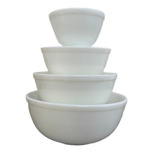 1950s Pyrex True Opal White Nesting Mixing Bowl Unmarked Milk Glass No Pattern