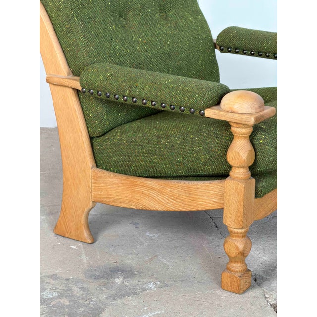 Metal Danish Brutalist Oak Lounge Chairs from Henning Kjærnulf, 1960s, Set of 2 For Sale - Image 7 of 11