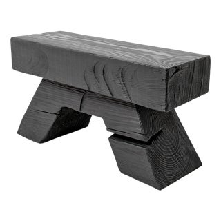 Sculptural Hardwood Side Table by Logniture For Sale