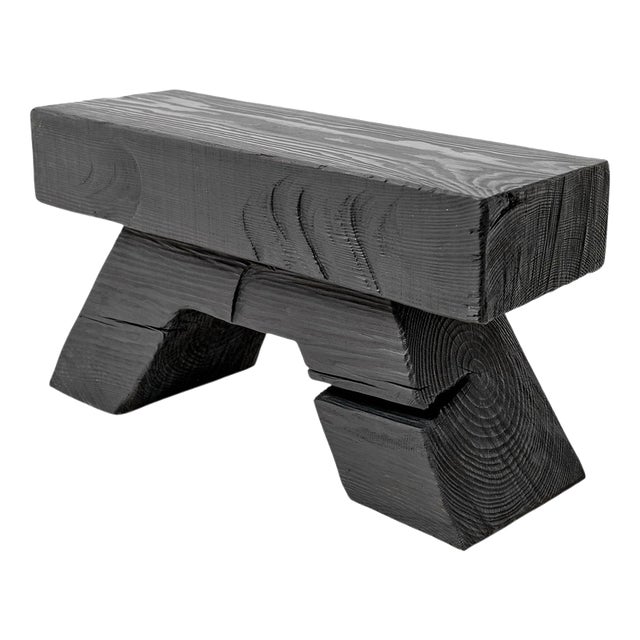 Sculptural Hardwood Side Table by Logniture For Sale