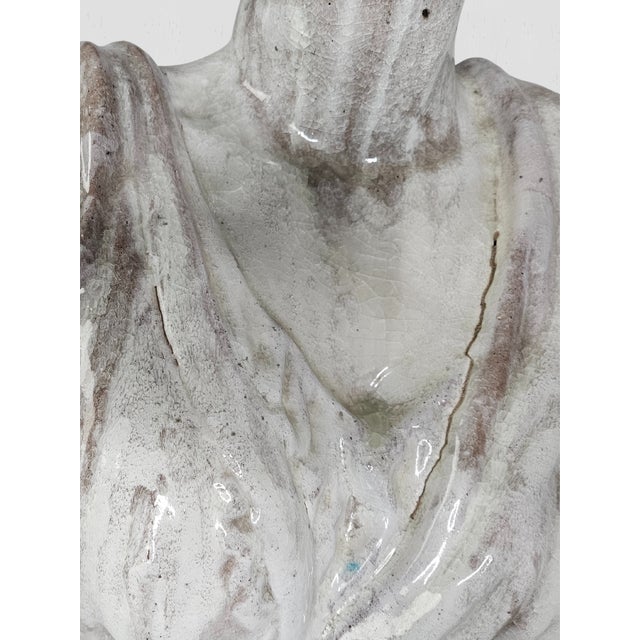 19th C. Glazed Terracotta Bust of Diana For Sale - Image 10 of 11