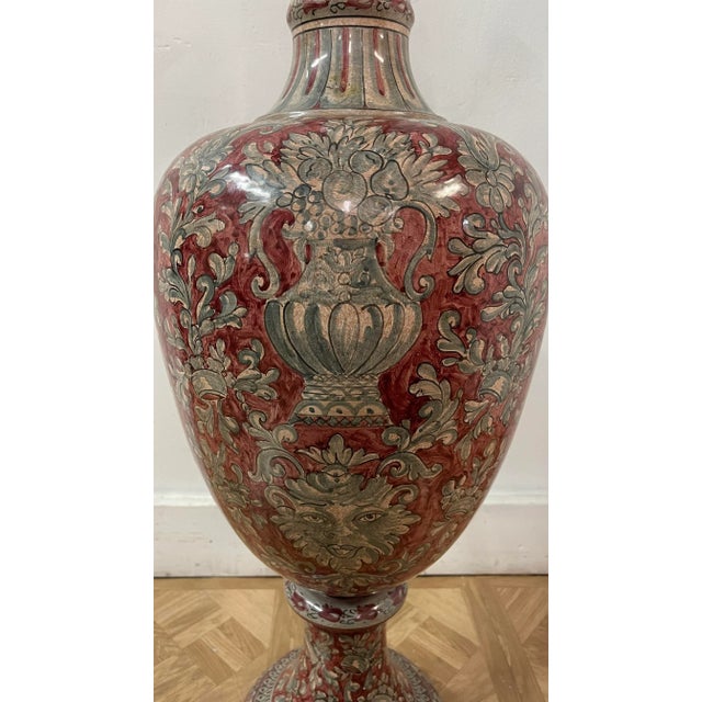 1990s Vintage Biagioli Gubbio Hand-Painted Italian Vase For Sale In Chicago - Image 6 of 9