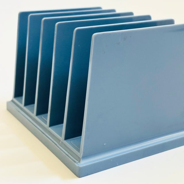 Blue Vintage Blue Plastic Letter Holder For Sale - Image 8 of 11