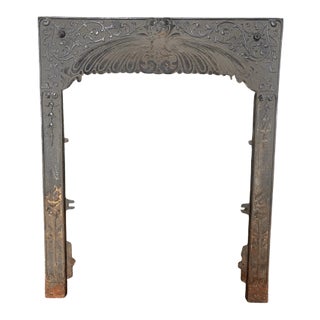 Antique Neoclassical Style Shell Fan Foliate Motif Fireplace Insert For Sale