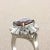 Gemstone Orange Zircon Diamond Platinum Ring, Size 6.5 For Sale - Image 7 of 11