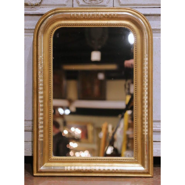 19th Century French Louis Philippe Gilt Mirror With Rounded Corners For Sale - Image 4 of 6
