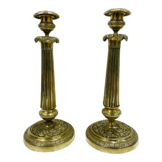 Pair of Early 19th Century Napoleon I Period Candle Sticks For Sale