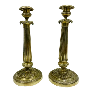 Pair of Early 19th Century Napoleon I Period Candle Sticks