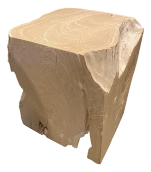 Andrianna Shamaris Minimalist Bleached Teak Wood Side Table