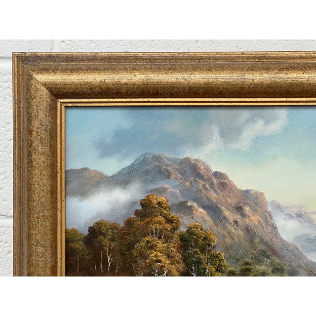 River Landscape with Highland Cows & Sheep in the Scottish Mountains 1985 Circa For Sale - Image 15 of 16