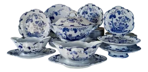 Antique Dutch Tableware, 1900, Set of 24