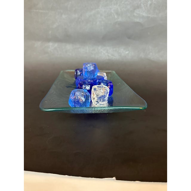 Glass Vintage Art Glass Menorah For Sale - Image 7 of 12